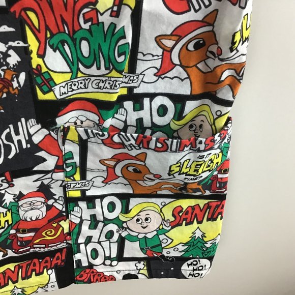 Rudolph The Red Nose Reindeer Holiday Christmas Festive Scrubs Size Medium - Picture 4 of 9